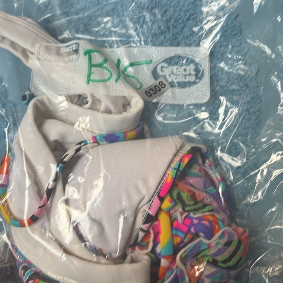 Women's OP Multicolor String Bikini Swimsuit Boho Beach Size S 0308 - Picture 12 of 12